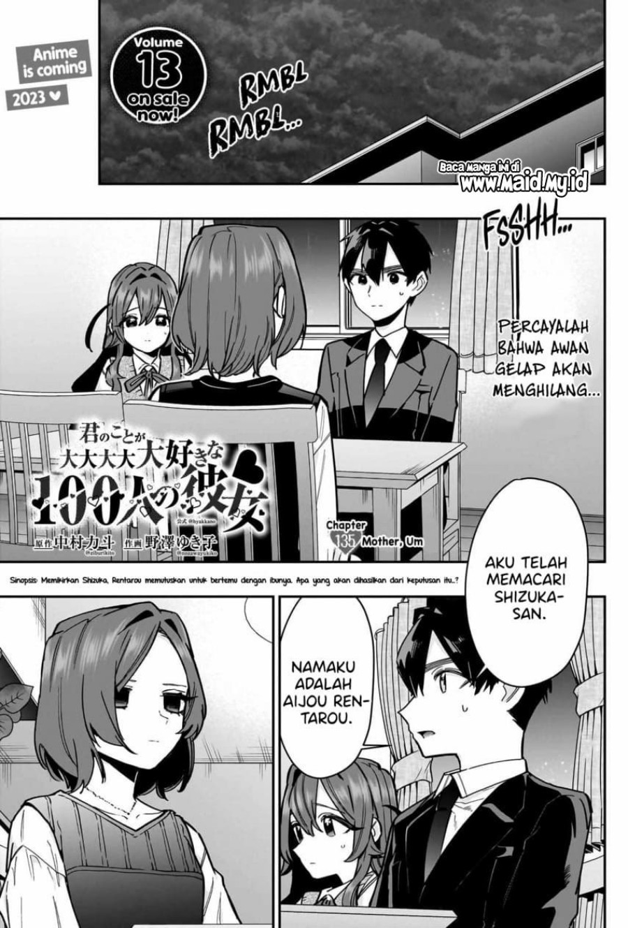 Kimi no Koto ga Dai Dai Dai Dai Daisuki na 100-ri no Kanojo Chapter 135 Bahasa Indonesia